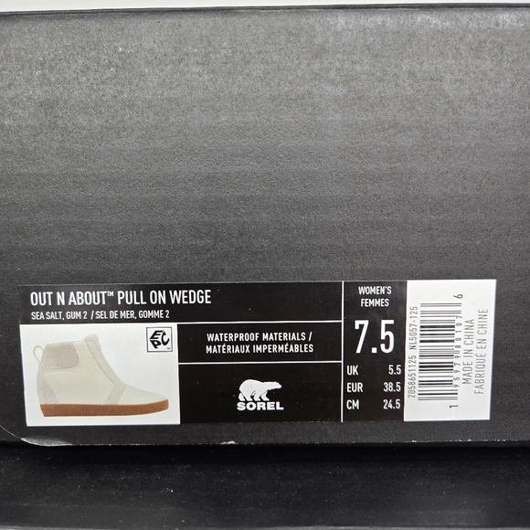 New Sorel Out N About Pull On Wedge Booties Leather Boots Women's Size 7.5 - Picture 8 of 8